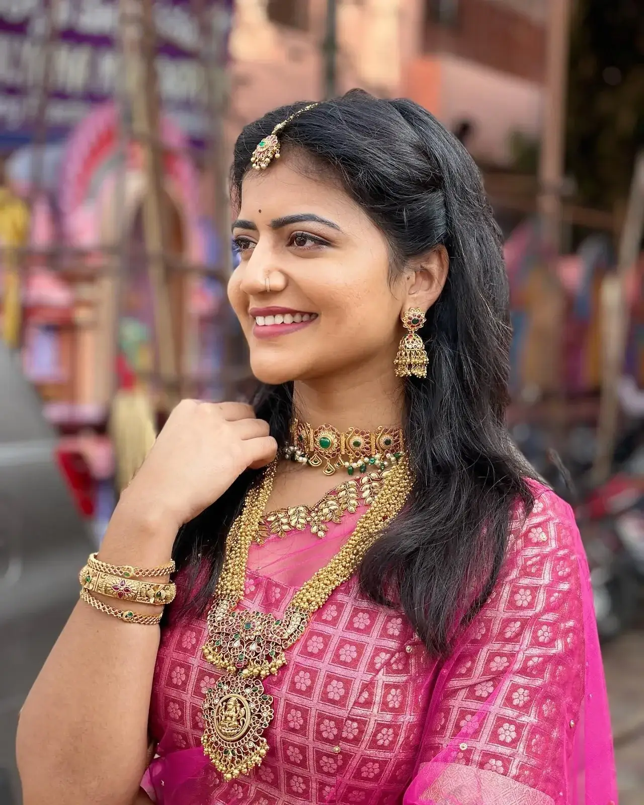 SHIVA JYOTHI PHOTOSHOOT IN PINK LEHENGA CHOLI